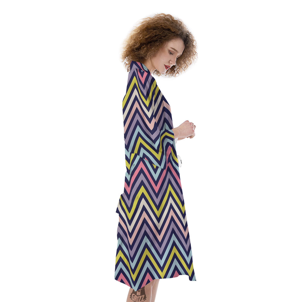 Pride Zigzag Rainbow Gay Print Pattern Kimono-grizzshop