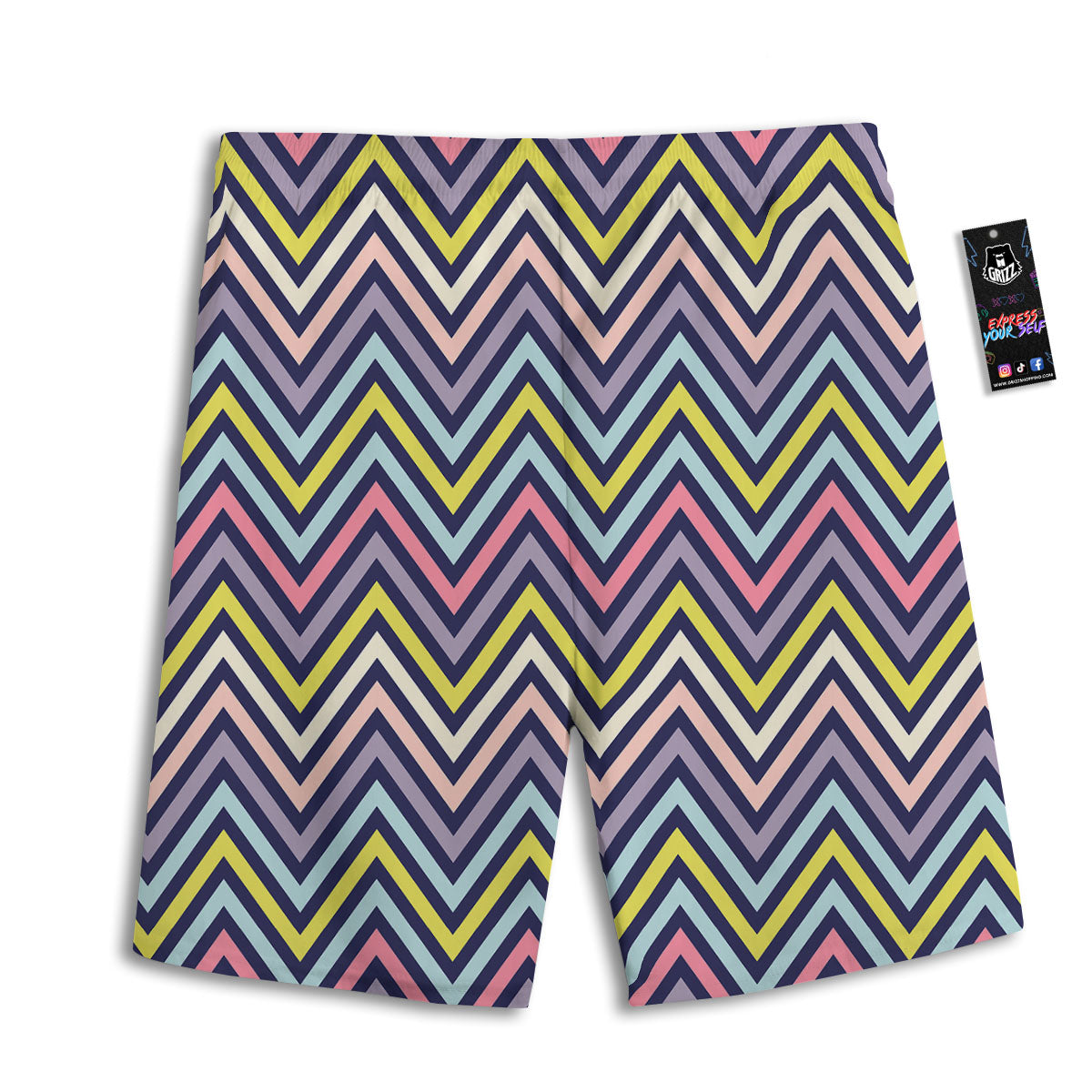 Pride Zigzag Rainbow Gay Print Pattern Men's Athletic Shorts
