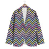 Pride Zigzag Rainbow Gay Print Pattern Men's Blazer-grizzshop