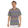 Pride Zigzag Rainbow Gay Print Pattern Men's Golf Shirts-grizzshop