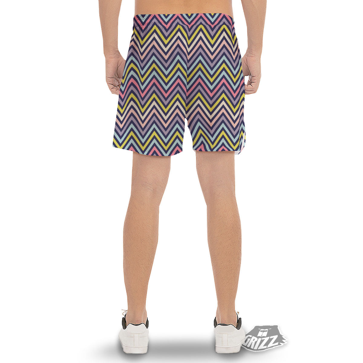 Pride Zigzag Rainbow Gay Print Pattern Men's Gym Shorts-grizzshop