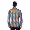 Pride Zigzag Rainbow Gay Print Pattern Men's Long Sleeve Shirts-grizzshop