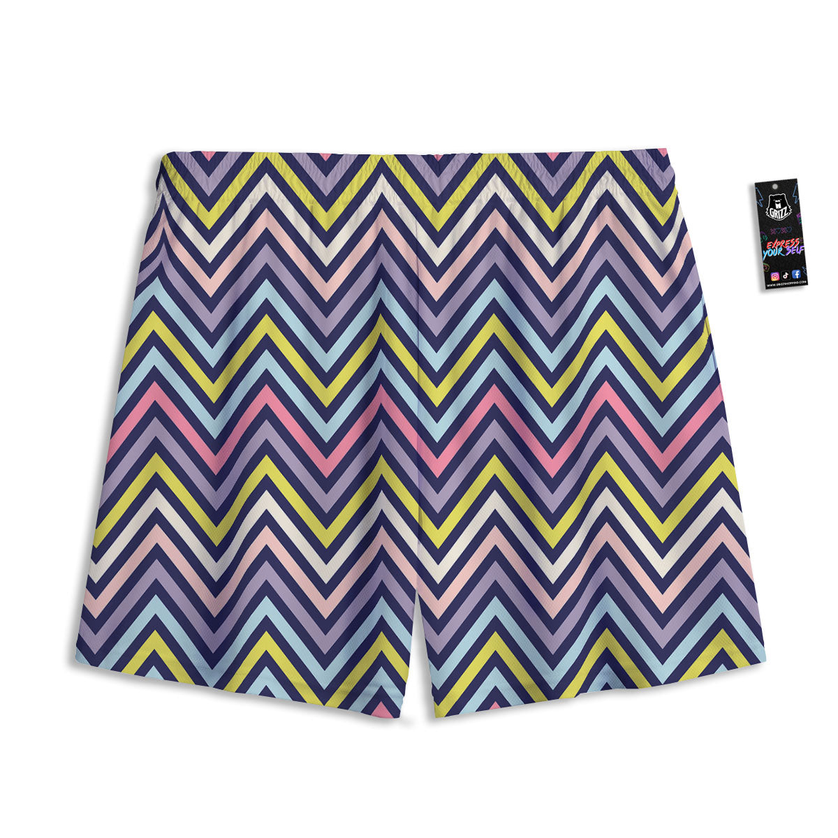 Pride Zigzag Rainbow Gay Print Pattern Mesh Shorts