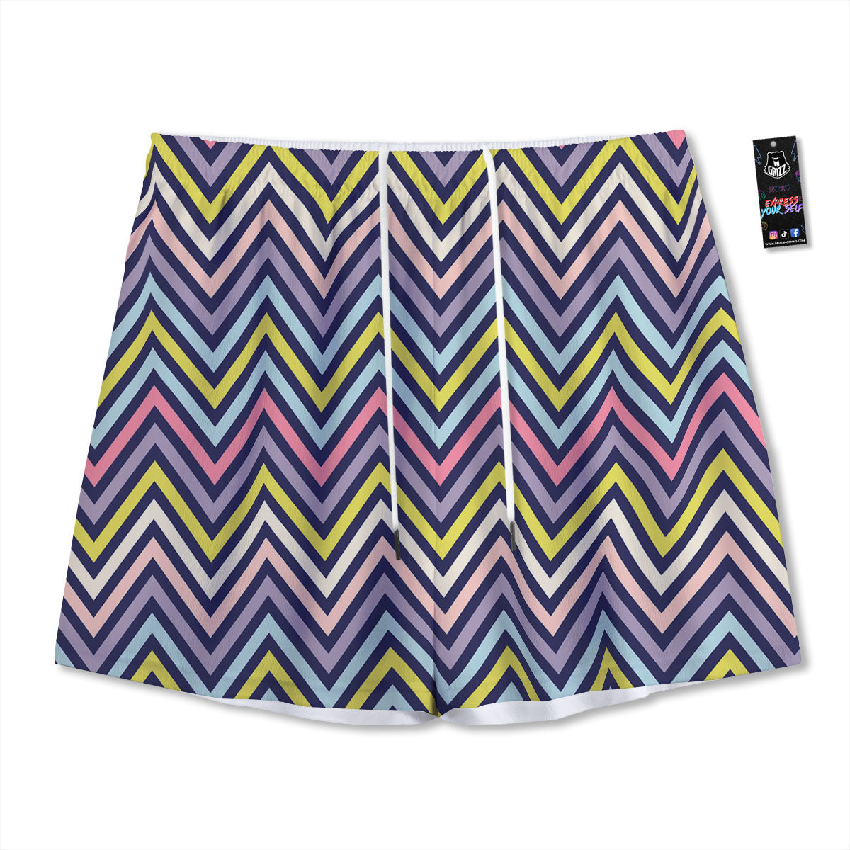 Pride Zigzag Rainbow Gay Print Pattern Mesh Shorts