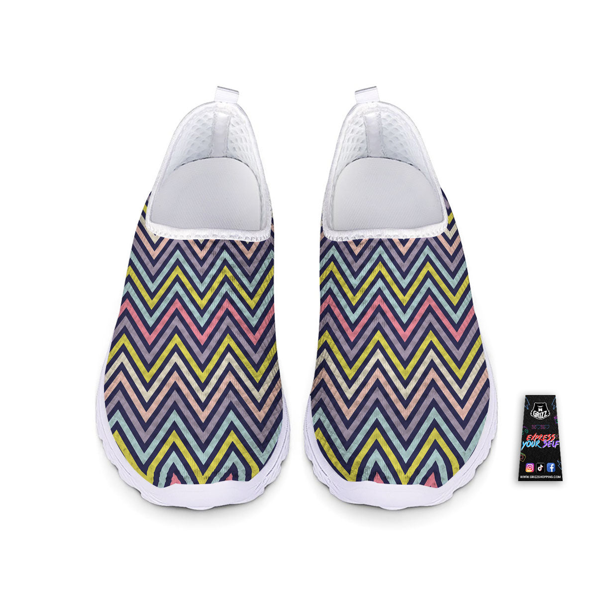 Pride Zigzag Rainbow Gay Print Pattern Nurse Shoes-grizzshop