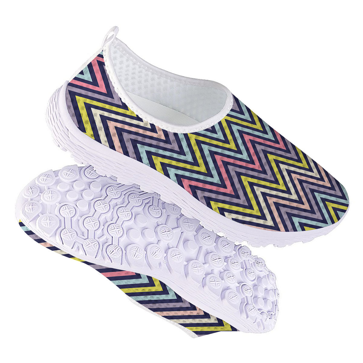 Pride Zigzag Rainbow Gay Print Pattern Nurse Shoes-grizzshop