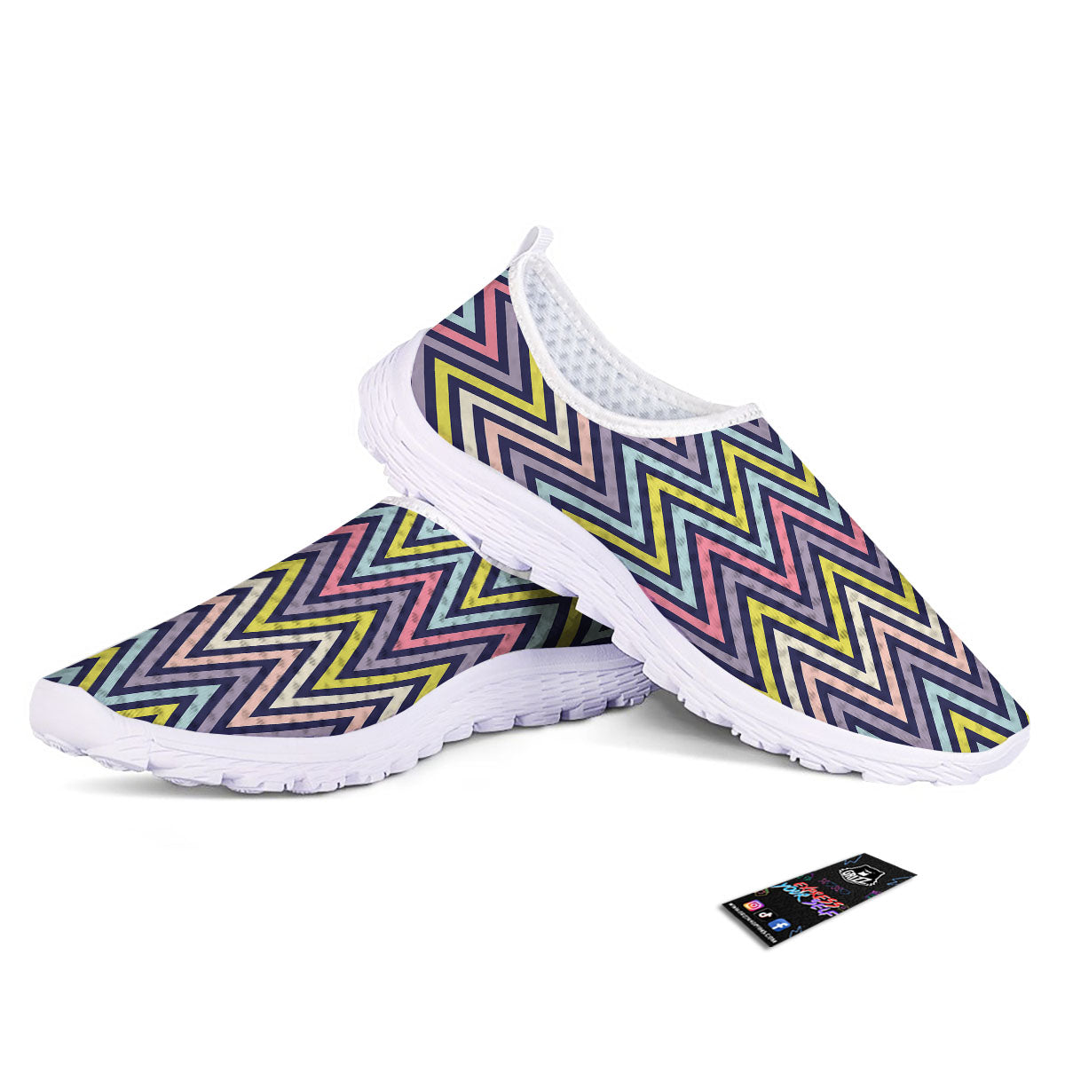 Pride Zigzag Rainbow Gay Print Pattern Nurse Shoes-grizzshop