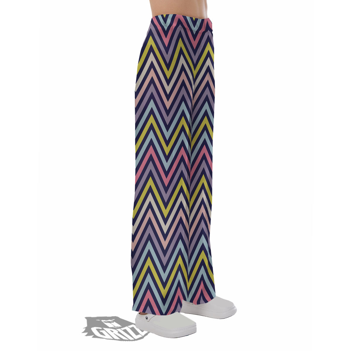 Pride Zigzag Rainbow Gay Print Pattern Pajama Pants-grizzshop