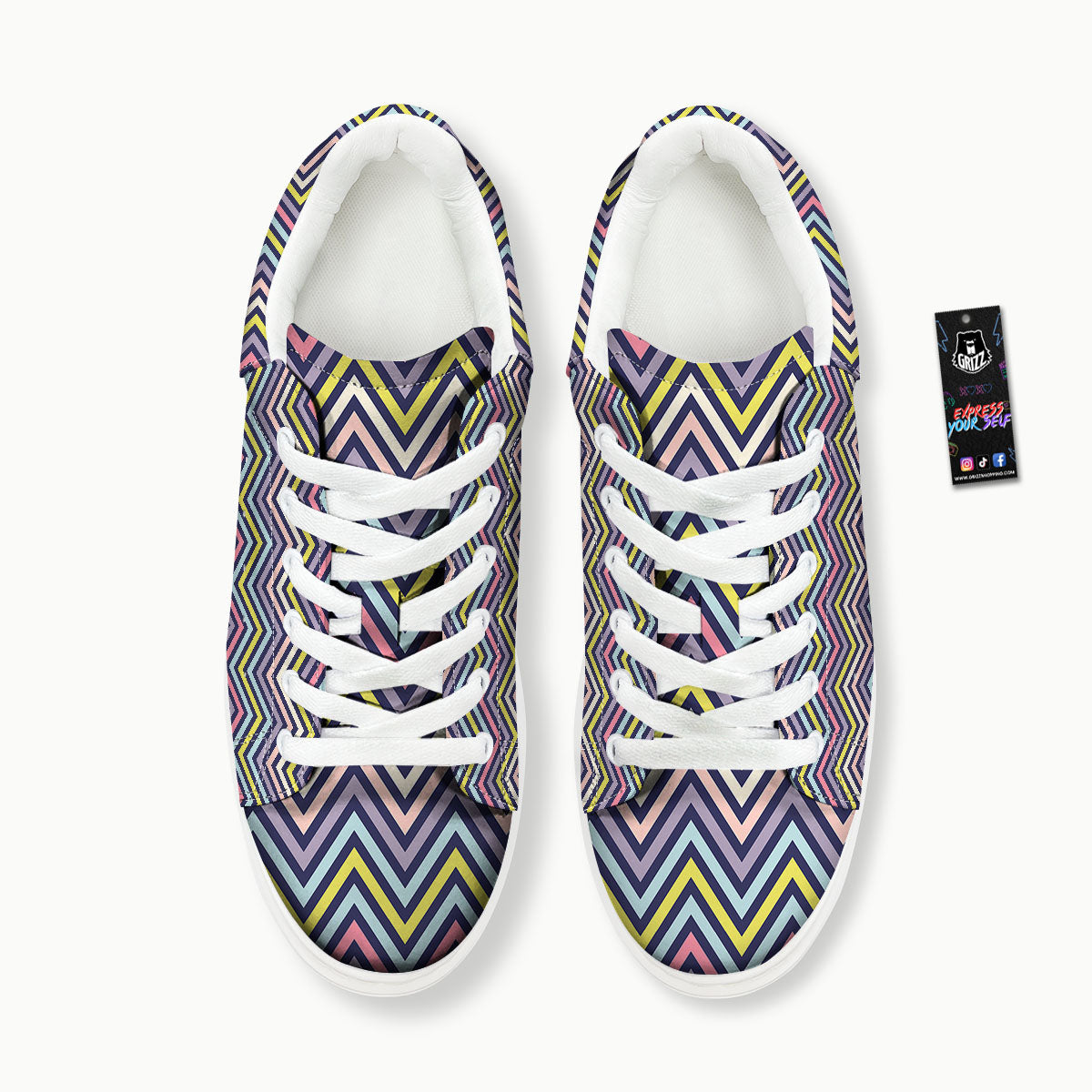 Pride Zigzag Rainbow Gay Print Pattern Platform Shoes-grizzshop