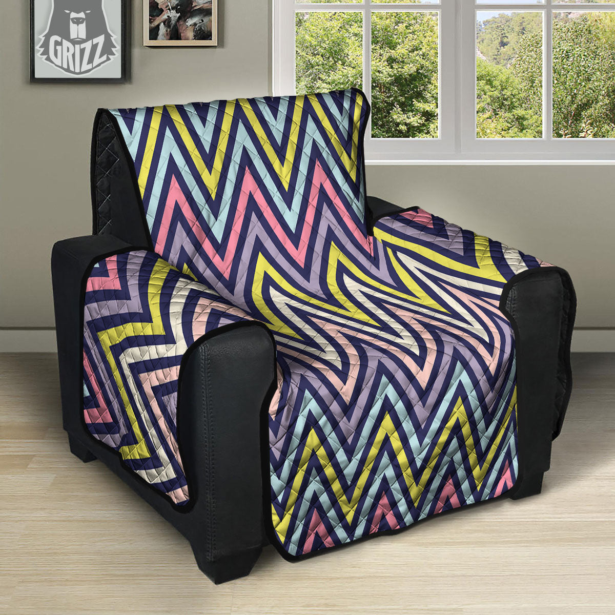 Pride Zigzag Rainbow Gay Print Pattern Recliner Protector-grizzshop