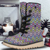 Pride Zigzag Rainbow Gay Print Pattern Snow Boots-grizzshop