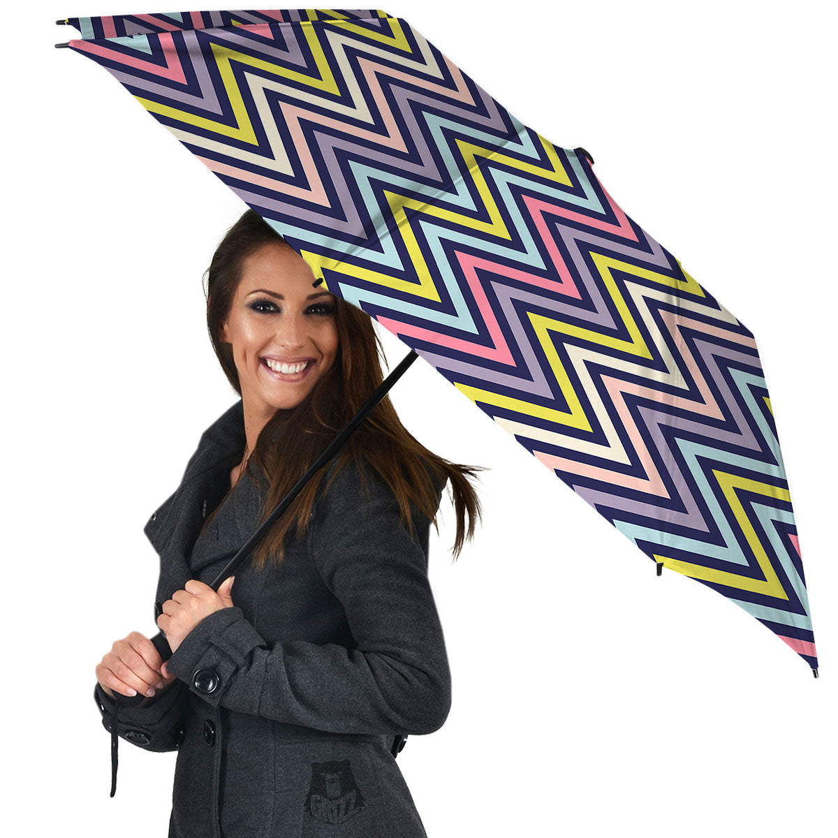 Pride Zigzag Rainbow Gay Print Pattern Umbrella-grizzshop