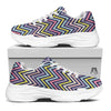 Pride Zigzag Rainbow Gay Print Pattern White Chunky Shoes-grizzshop