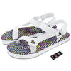 Pride Zigzag Rainbow Gay Print Pattern White Open Toe Sandals-grizzshop