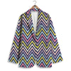 Pride Zigzag Rainbow Gay Print Pattern Women's Blazer-grizzshop