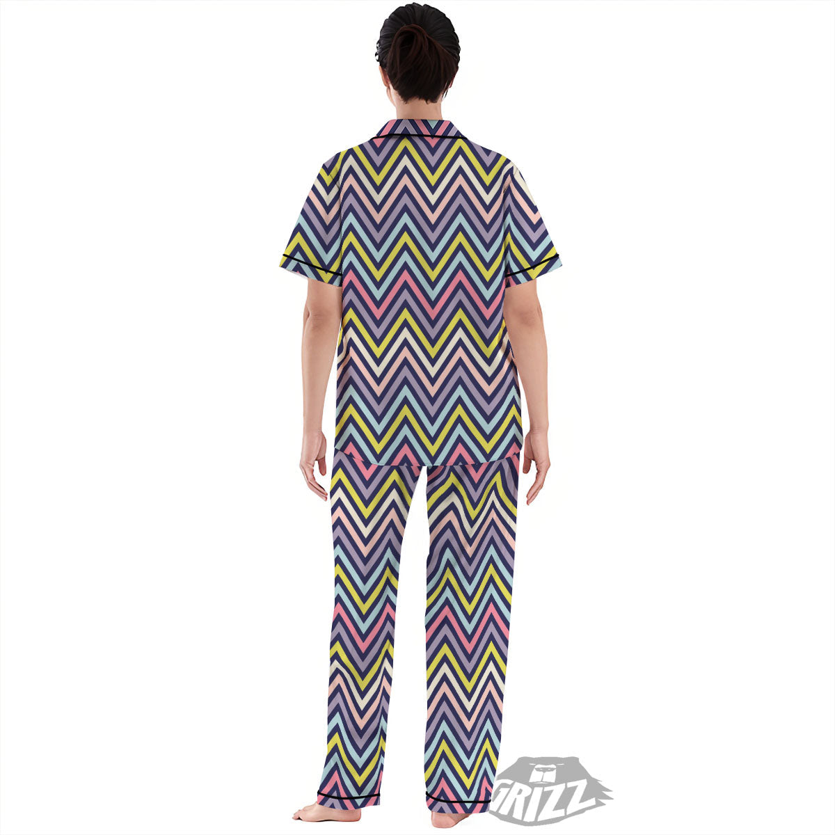 Pride Zigzag Rainbow Gay Print Pattern Women's Pajamas Set-grizzshop