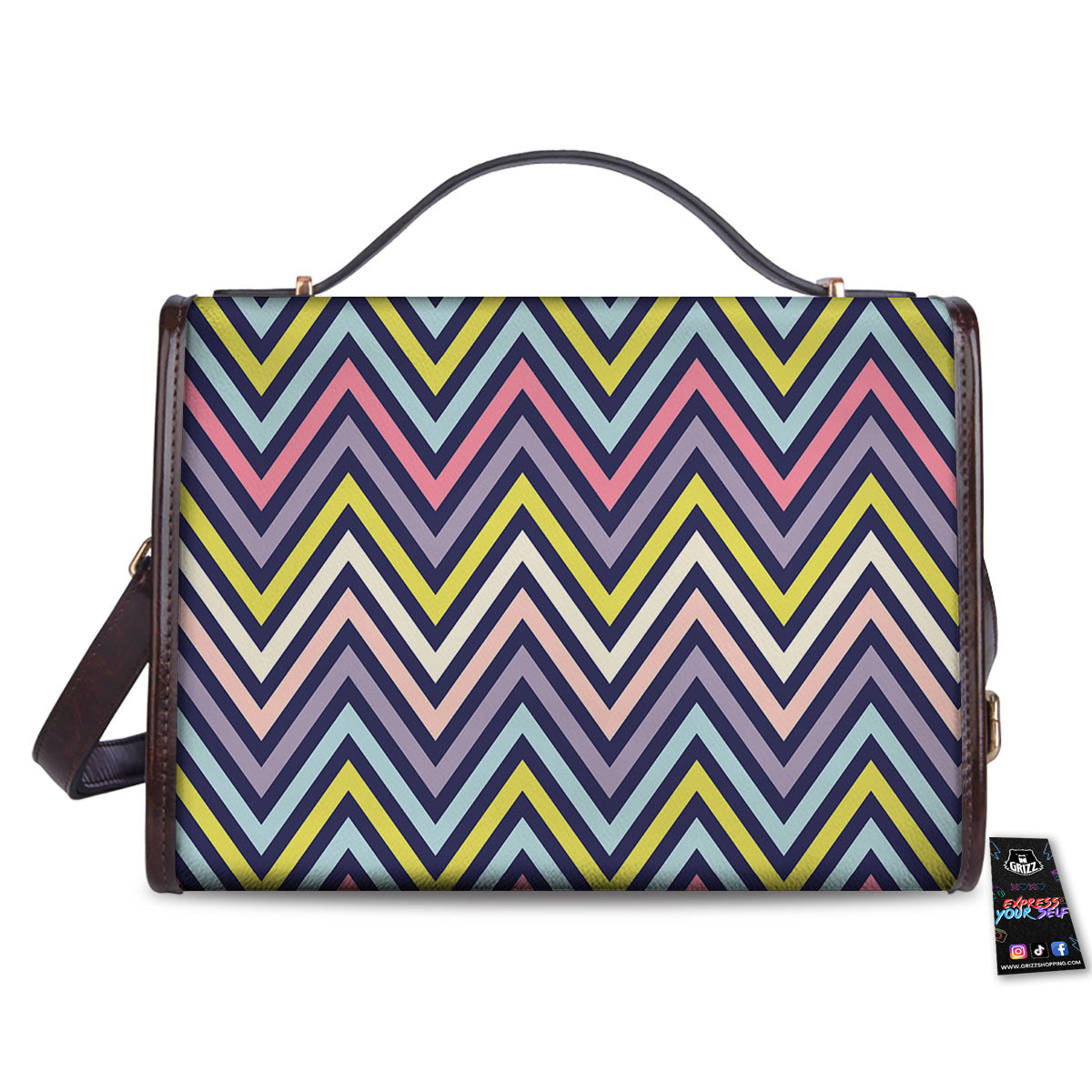 Pride Zigzag Rainbow Gay Print Pattern Women's Satchel Bag-grizzshop