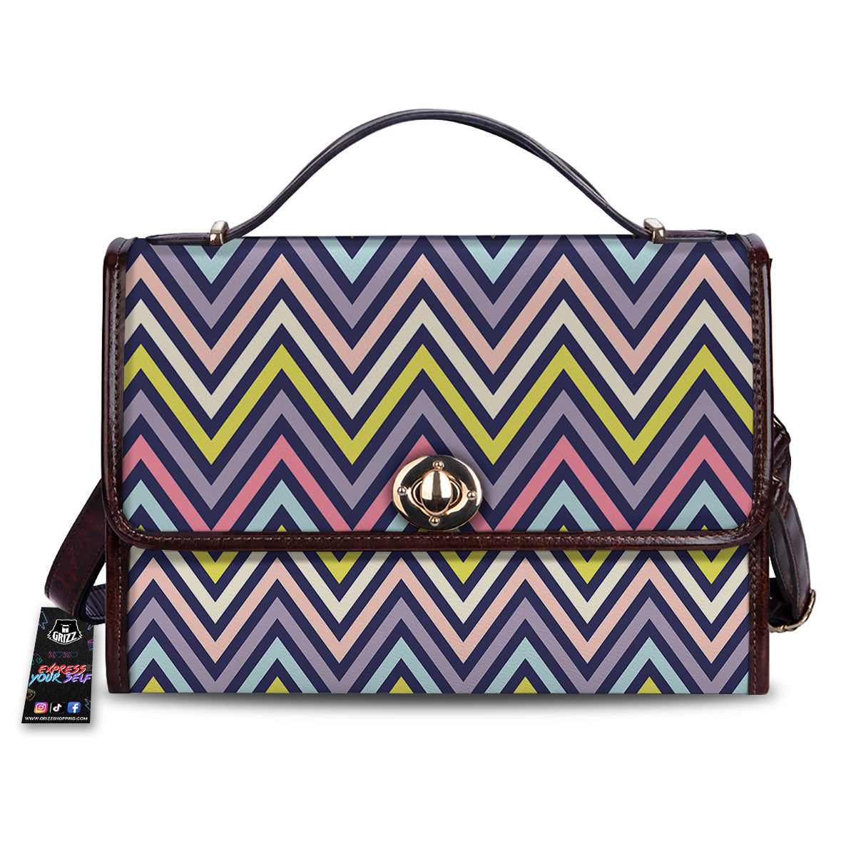 Pride Zigzag Rainbow Gay Print Pattern Women's Satchel Bag-grizzshop