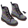 Pride Zigzag Rainbow Gay Print Pattern Work Boots-grizzshop