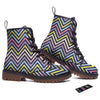 Pride Zigzag Rainbow Gay Print Pattern Work Boots-grizzshop