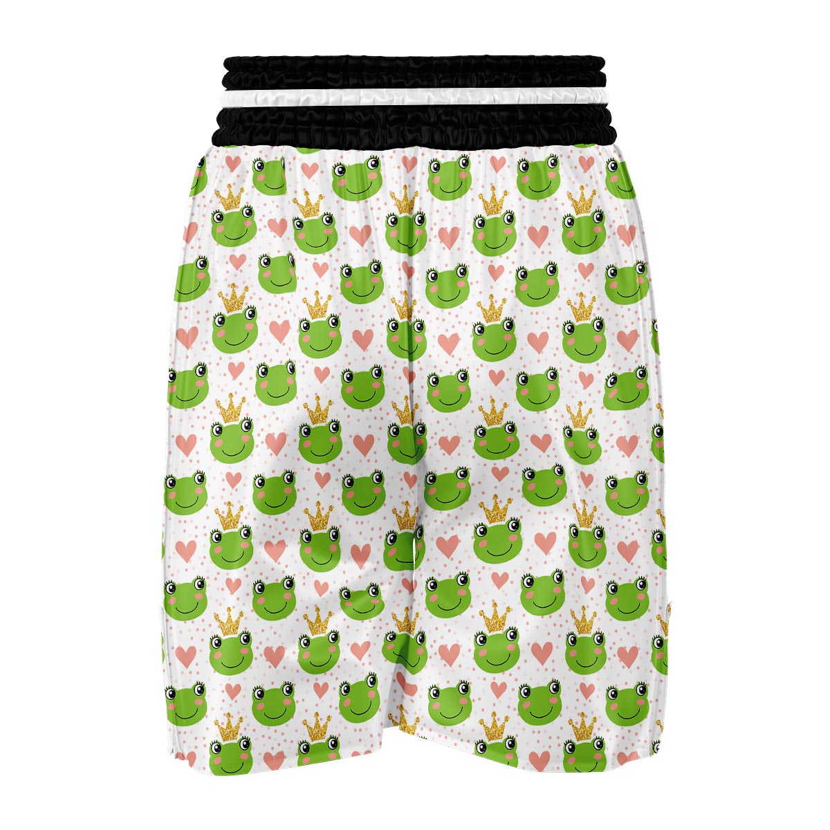 Prince Crown Frog Pattern Print Boxing Shorts-grizzshop