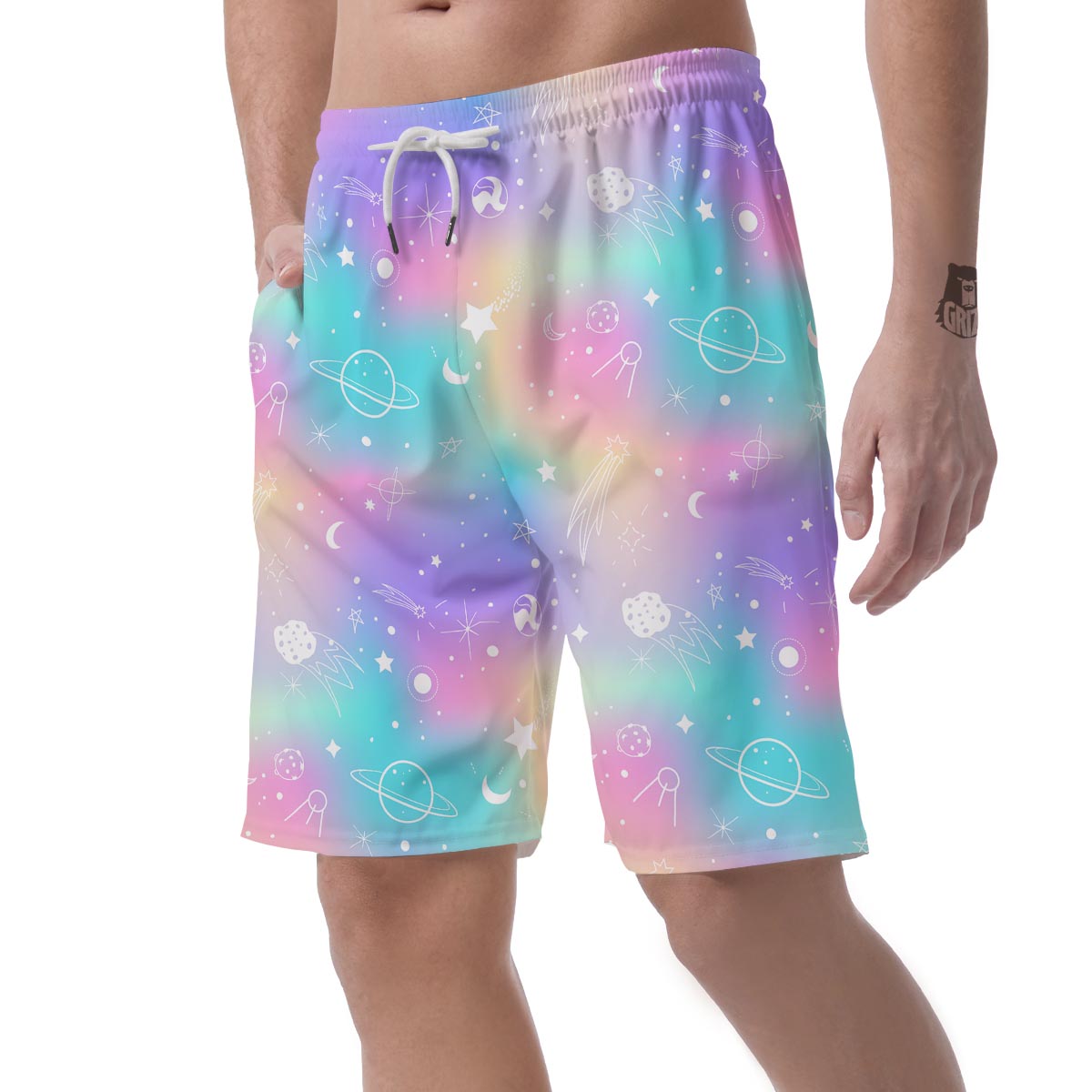 Print Holographic Men's Shorts-grizzshop