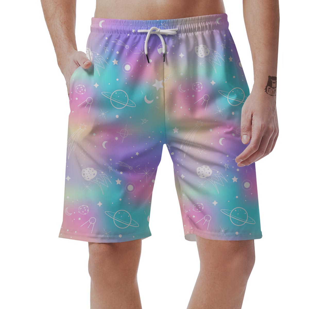 Print Holographic Men's Shorts-grizzshop