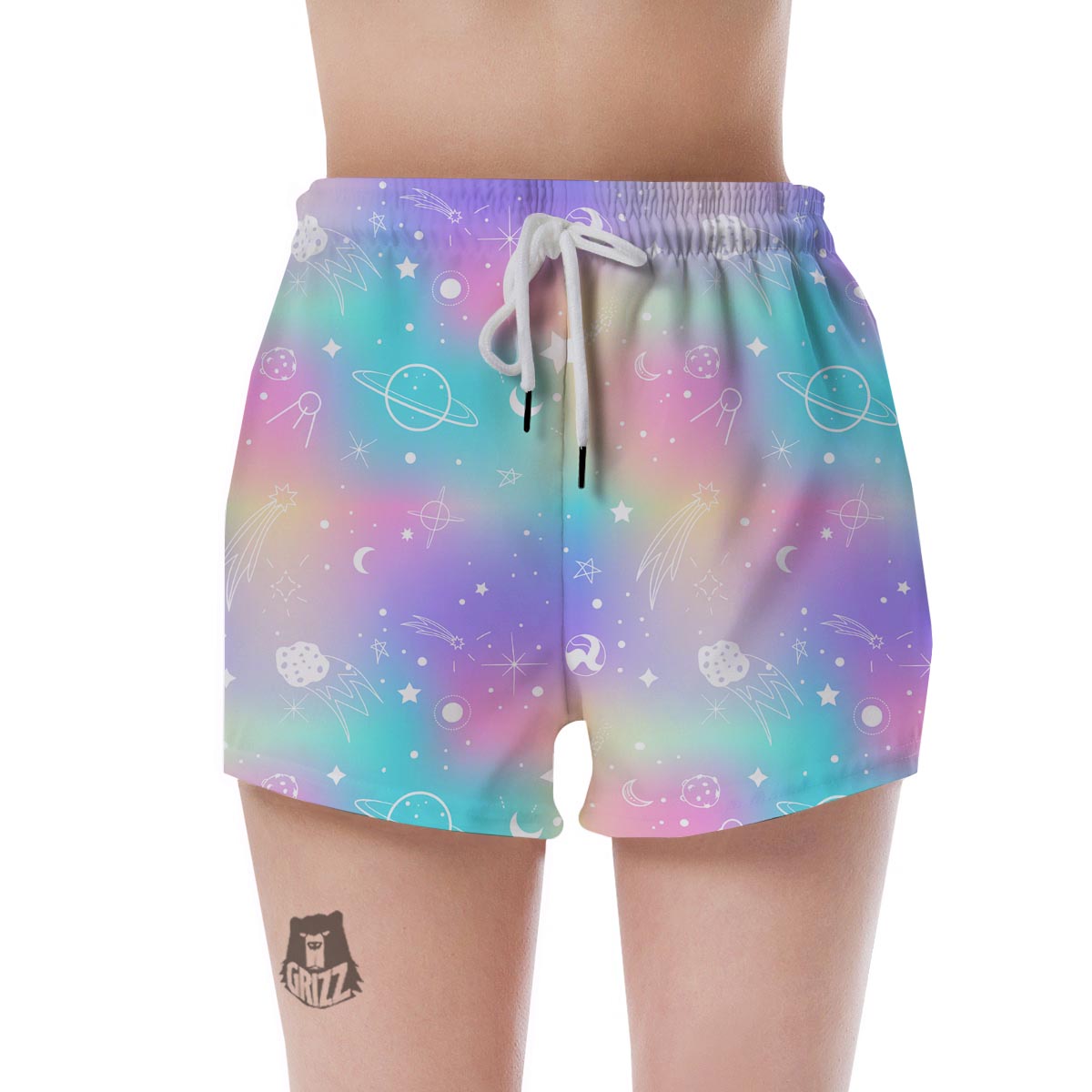 Print Holographic Women's Shorts-grizzshop