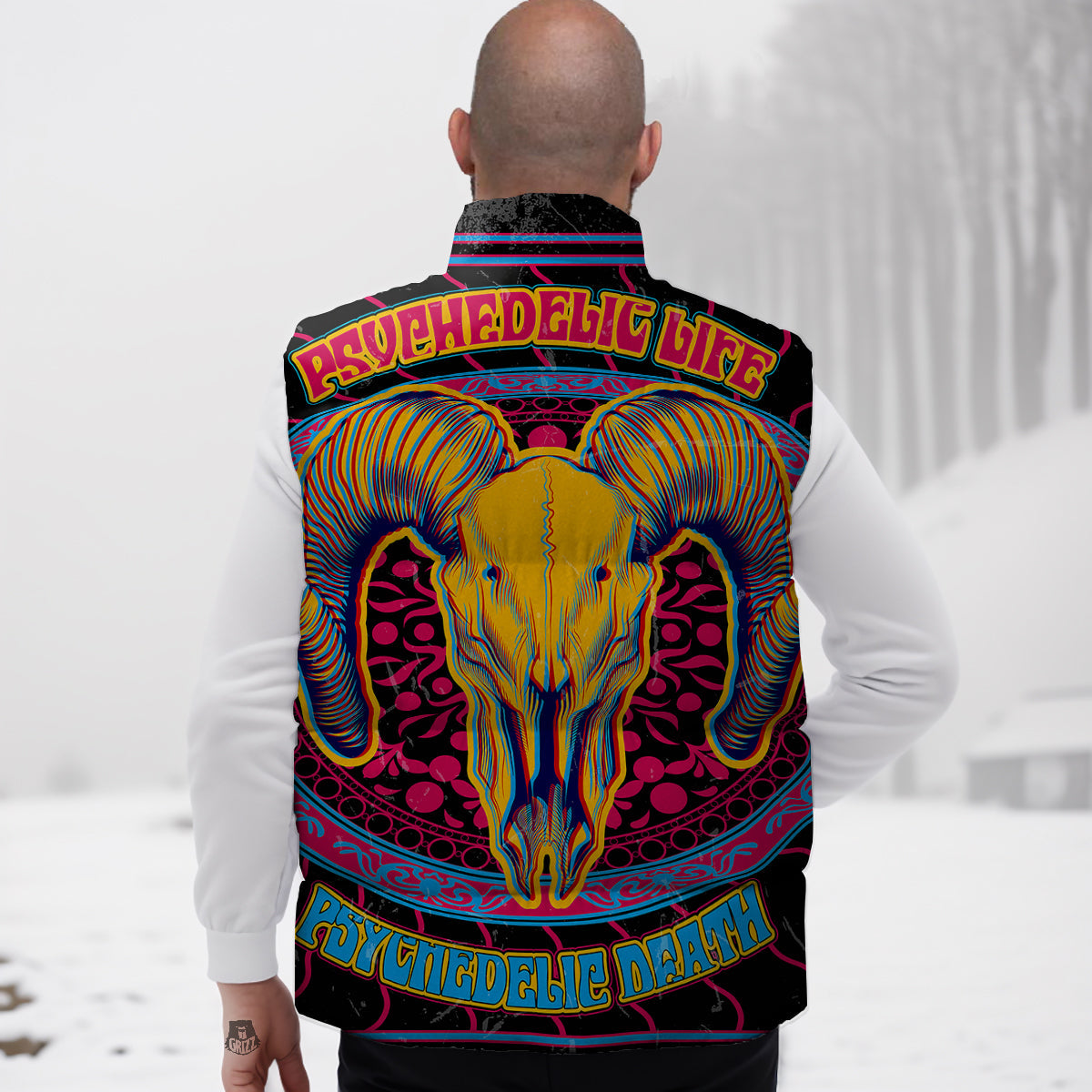Print Pattern Anchor Nautical Down Vest-grizzshop