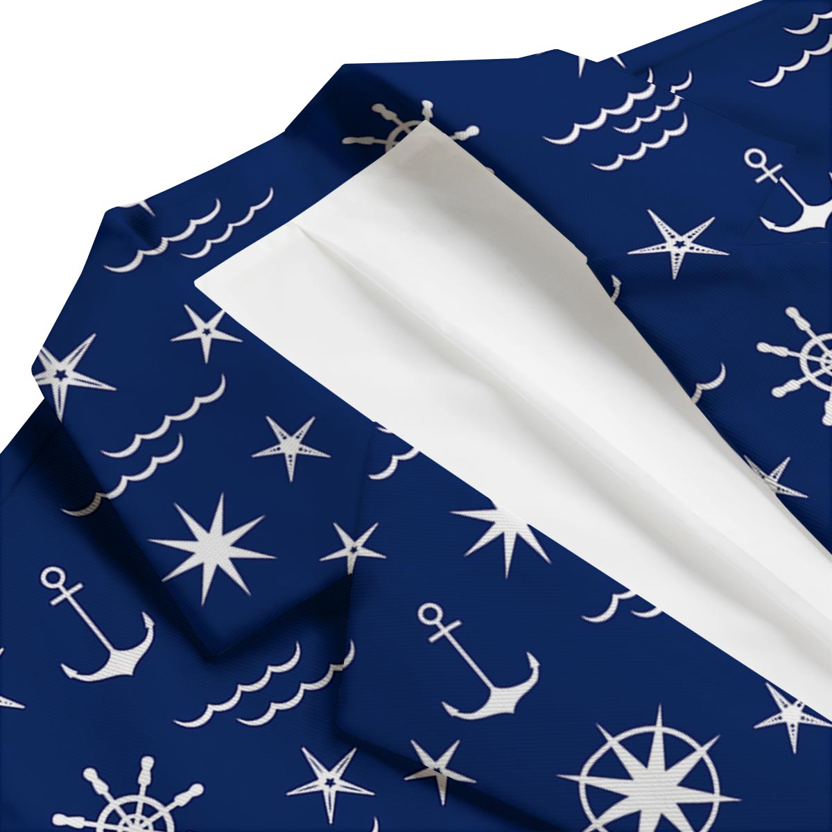 Print Pattern Anchor Nautical Men's Blazer-grizzshop