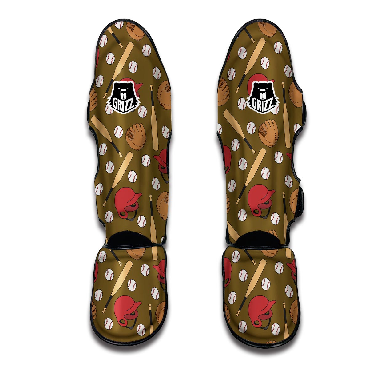 Print Pattern Baseball Muay Thai Shin Guards-grizzshop