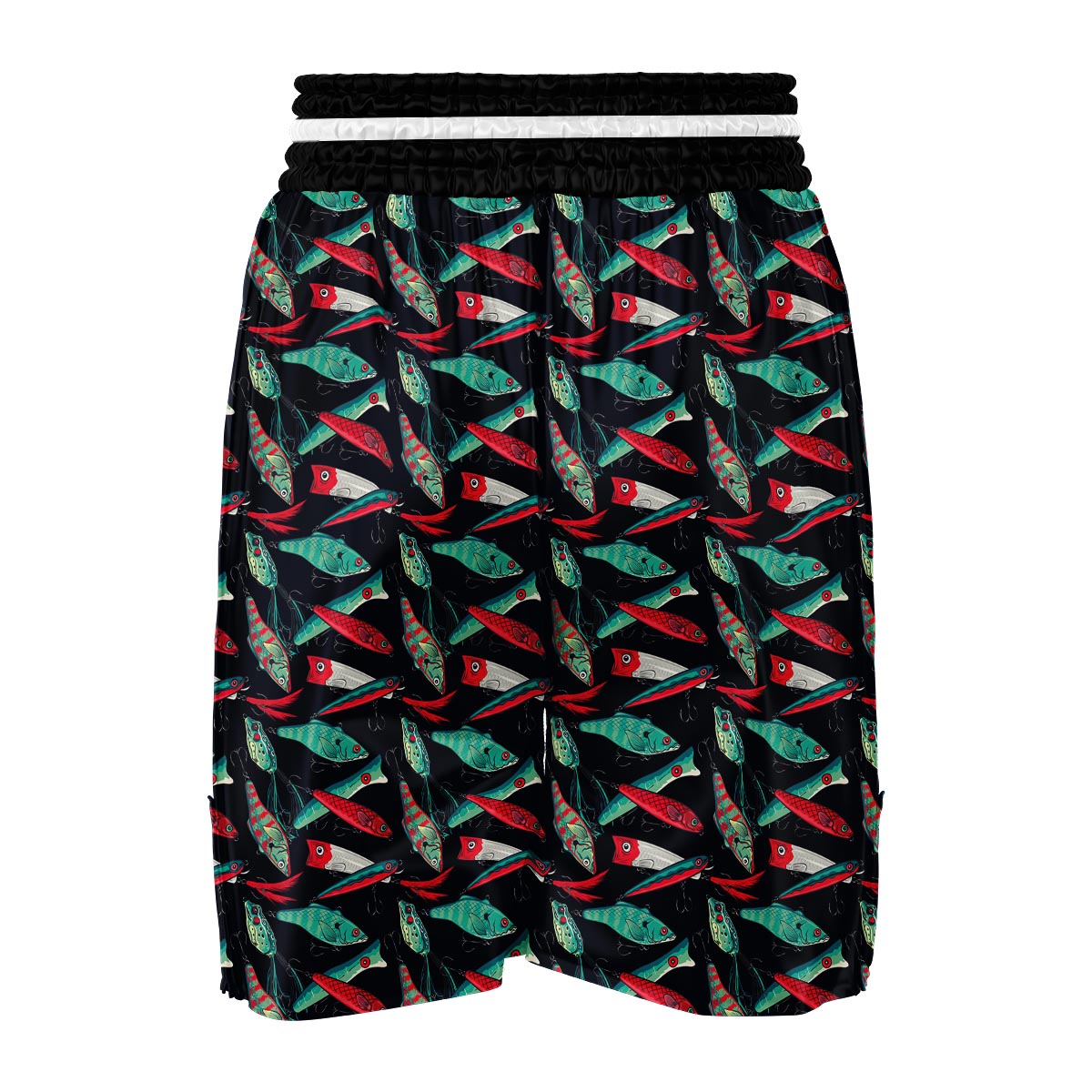 Print Pattern Bass Fishing Bait Boxing Shorts-grizzshop