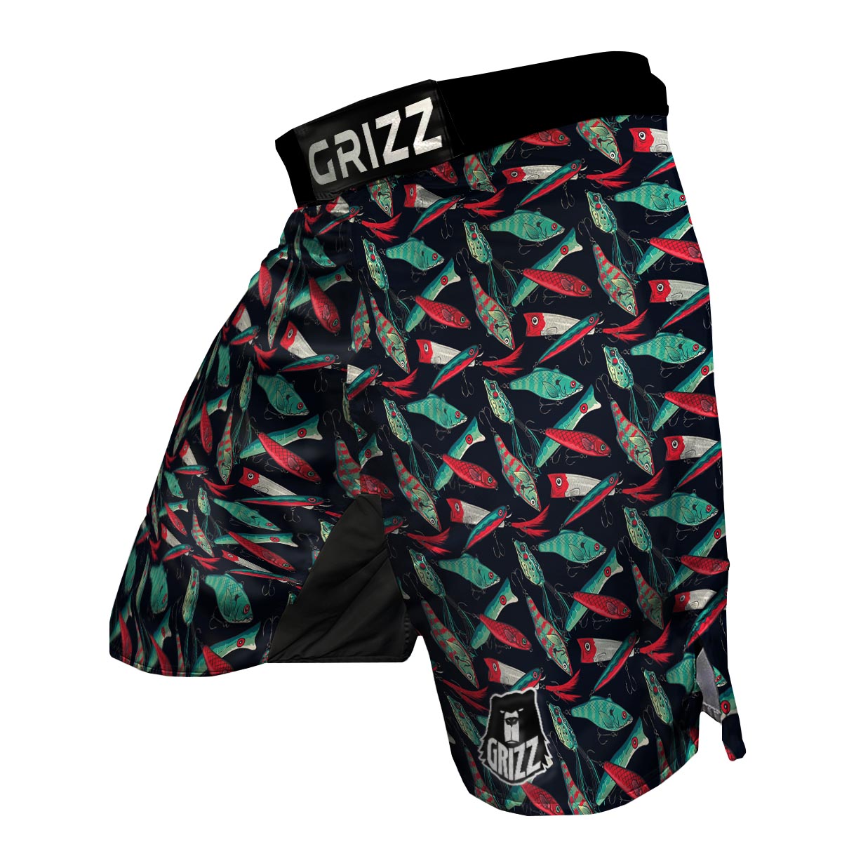 Print Pattern Bass Fishing Bait MMA Shorts-grizzshop