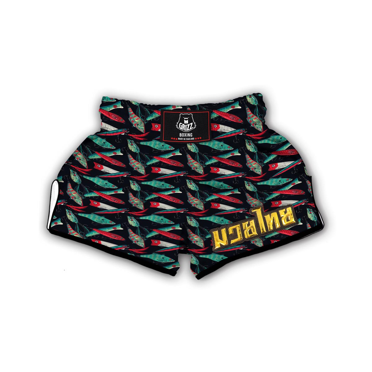 Print Pattern Bass Fishing Bait Muay Thai Boxing Shorts-grizzshop
