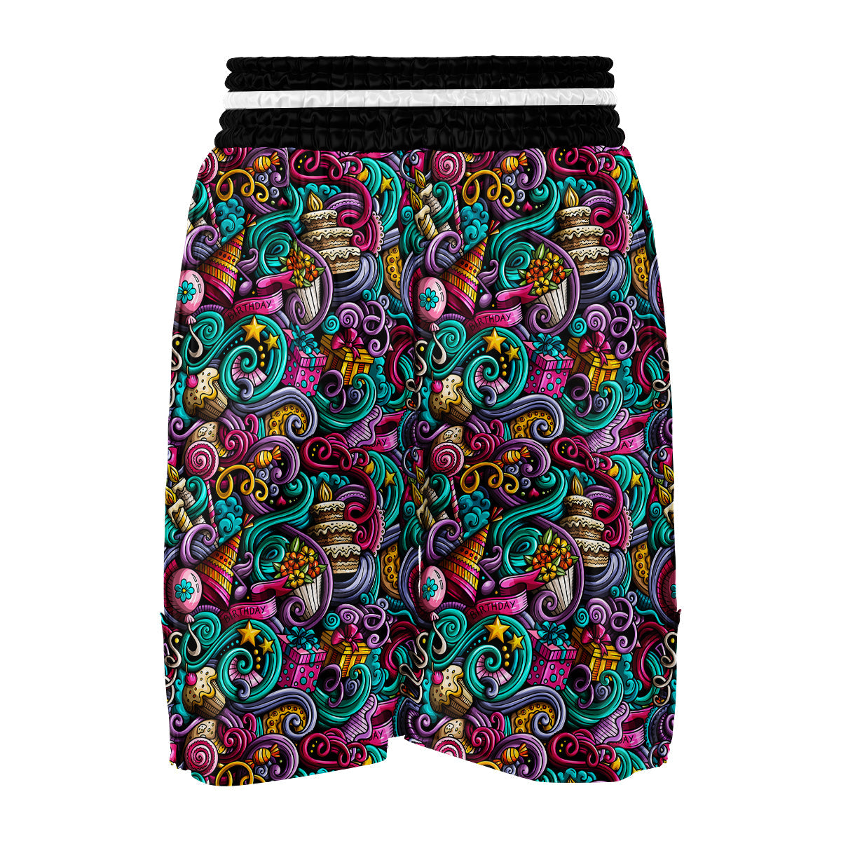 Print Pattern Birthday Boxing Shorts-grizzshop