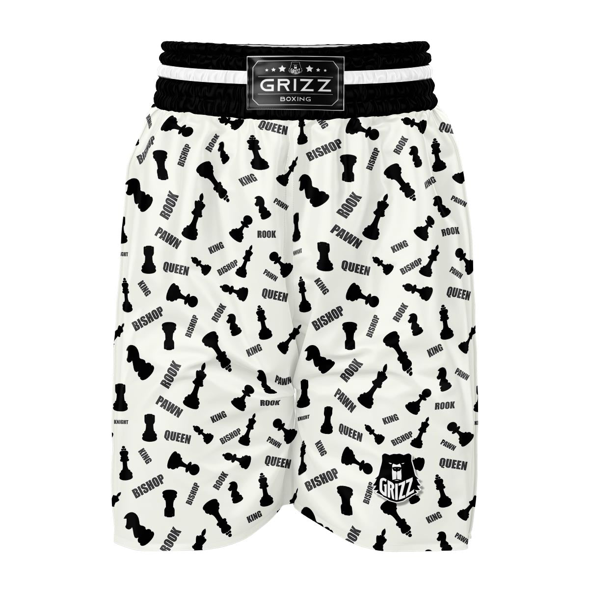 Print Pattern Chess Boxing Shorts-grizzshop