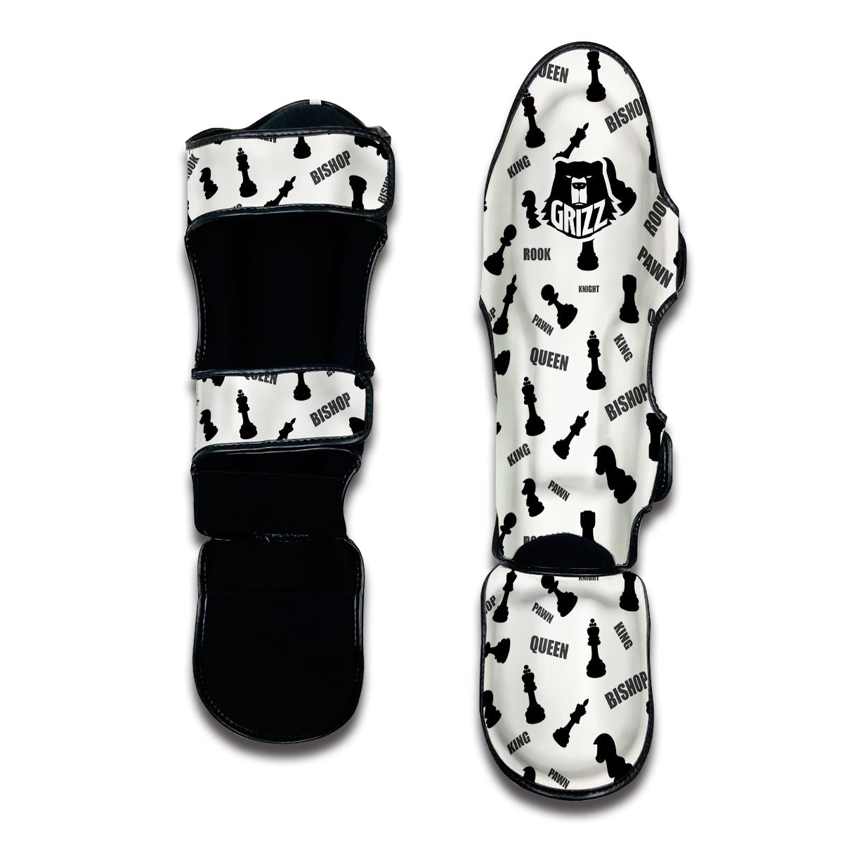 Print Pattern Chess Muay Thai Shin Guards-grizzshop