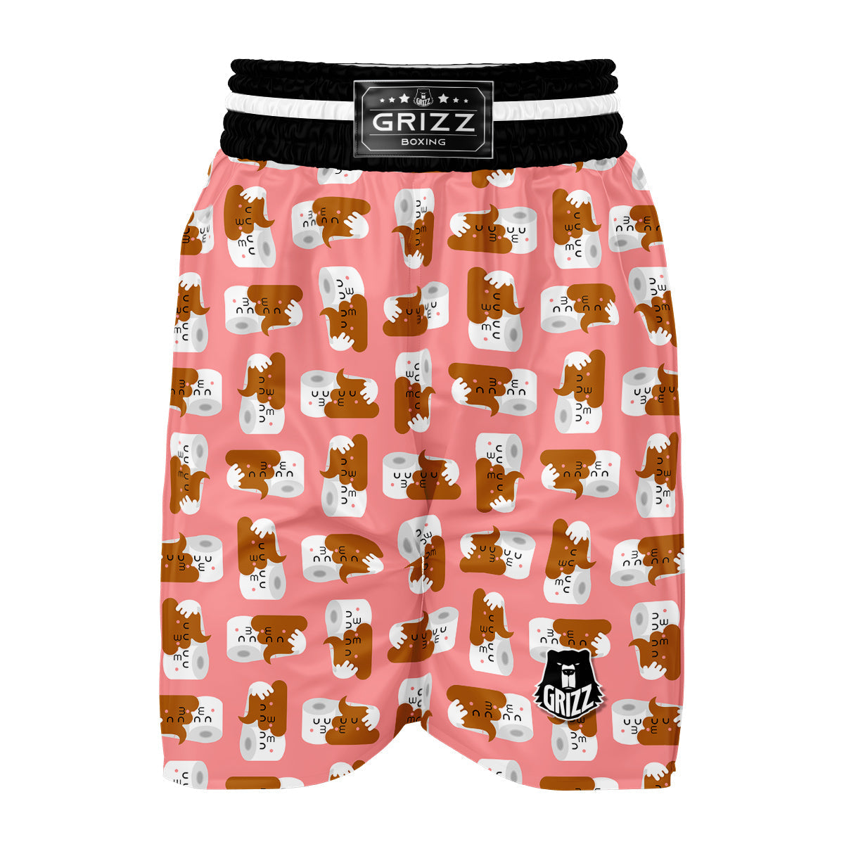 Print Pattern Emoji Poop Boxing Shorts-grizzshop