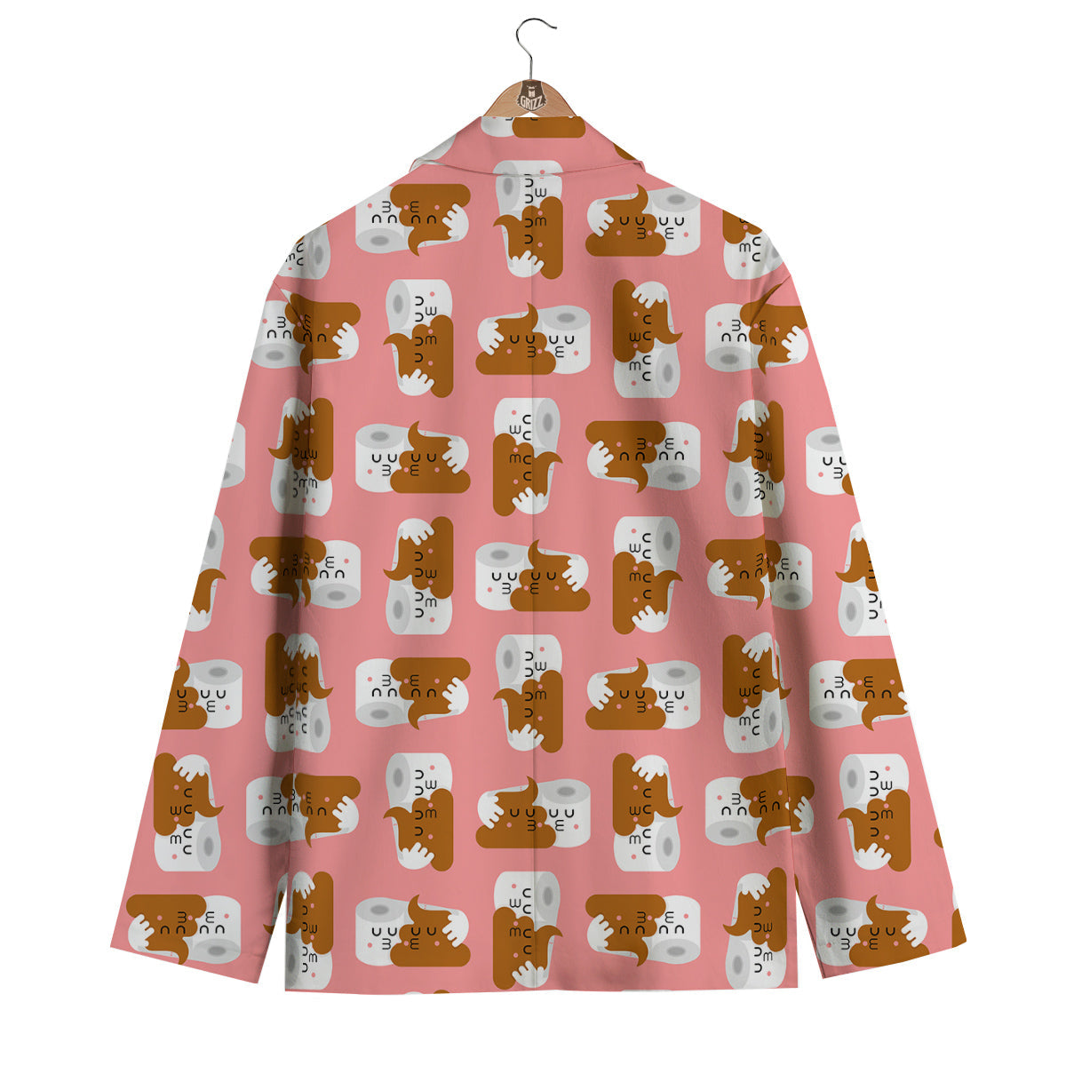 Print Pattern Emoji Poop Men's Blazer-grizzshop