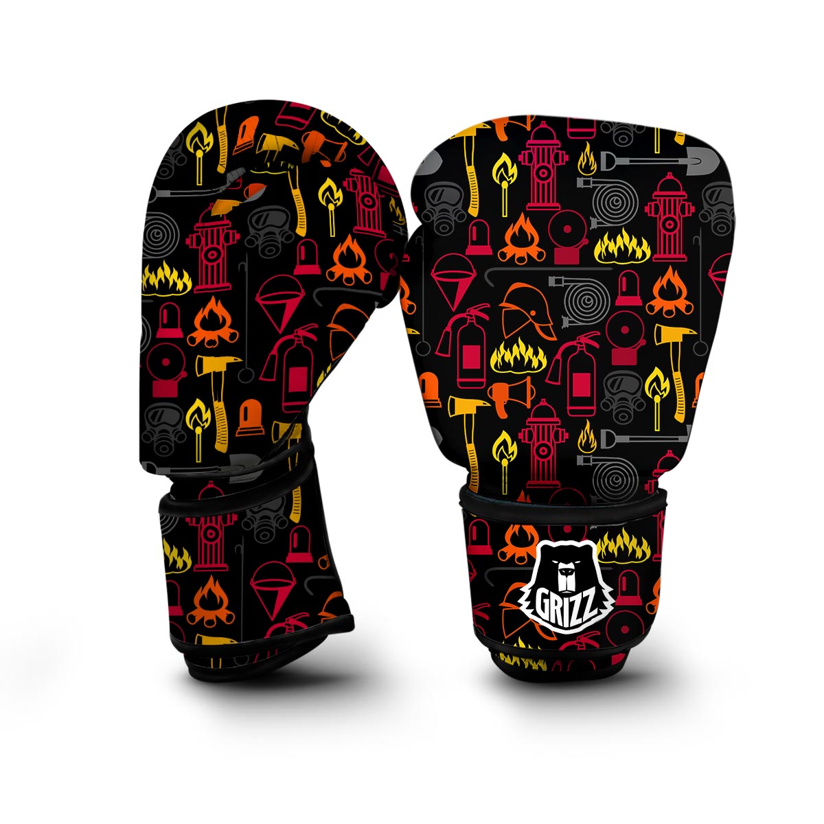 Print Pattern Firefighter Boxing Gloves-grizzshop