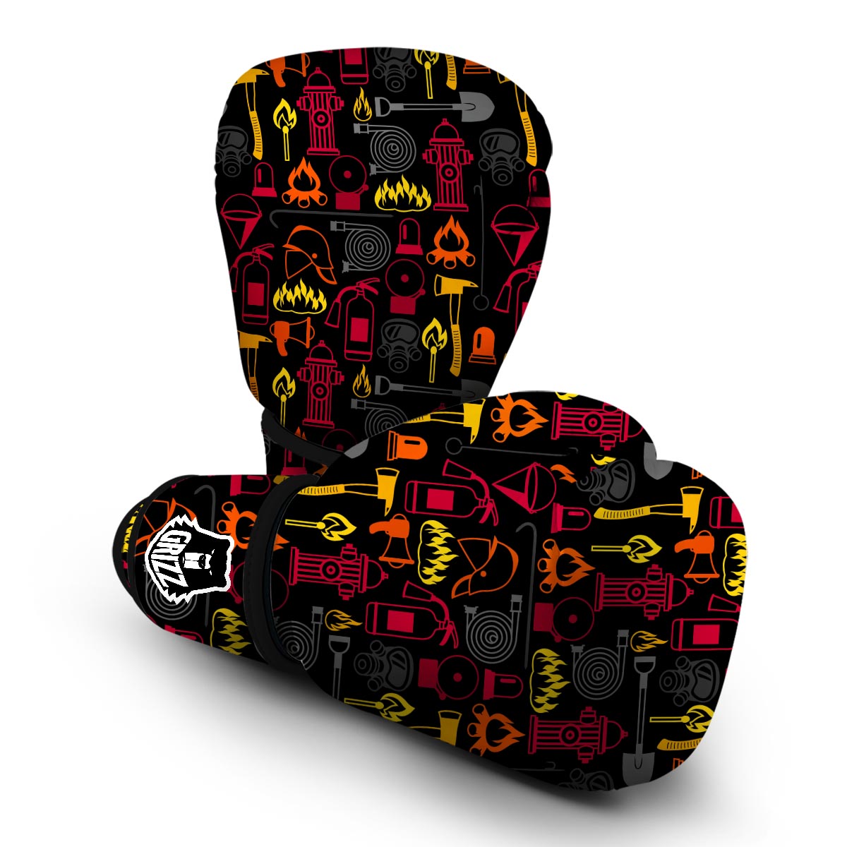 Print Pattern Firefighter Boxing Gloves-grizzshop