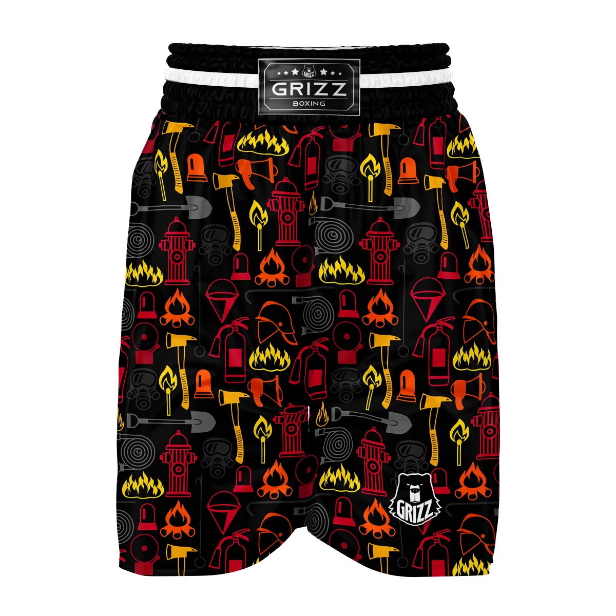 Print Pattern Firefighter Boxing Shorts-grizzshop