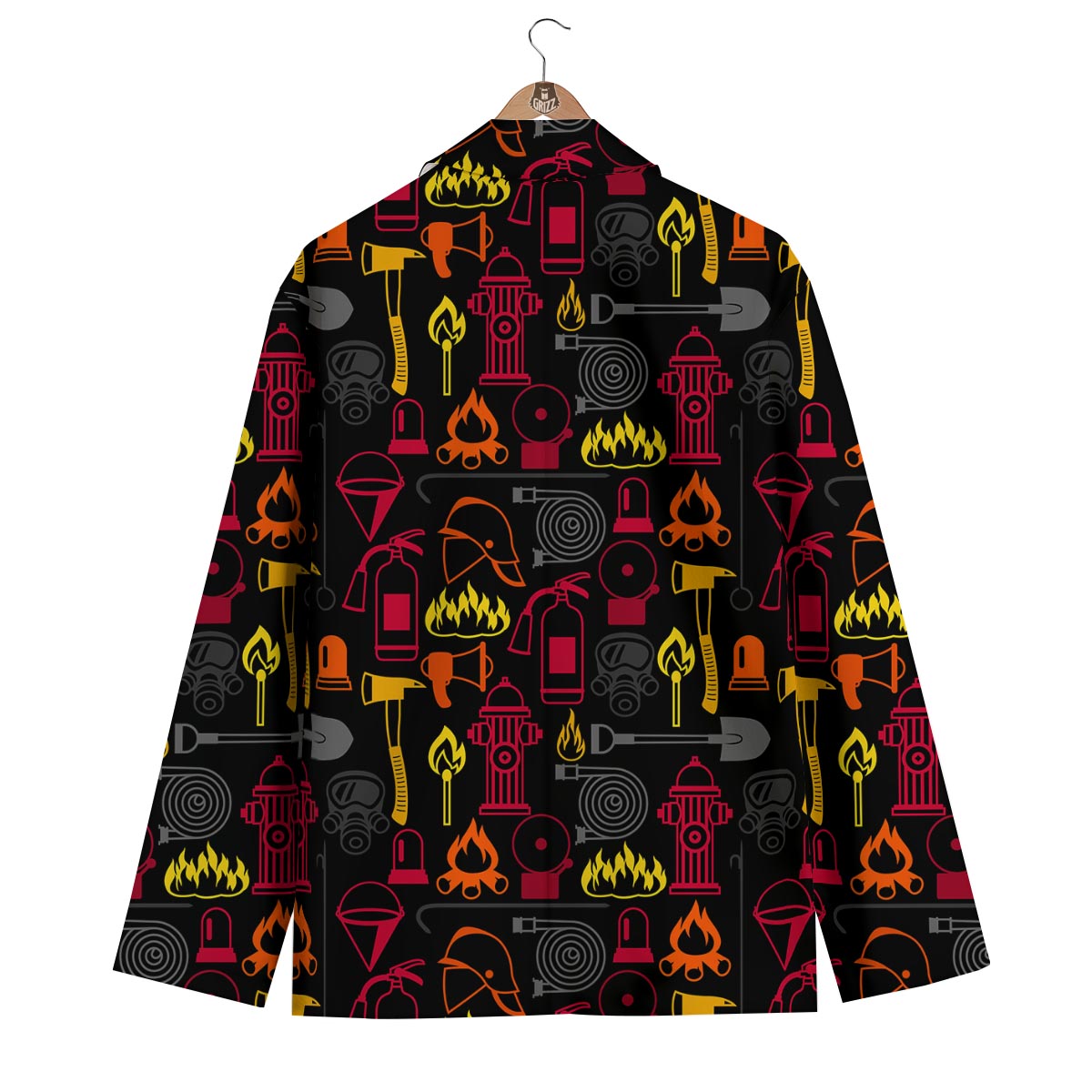 Print Pattern Firefighter Men's Blazer-grizzshop