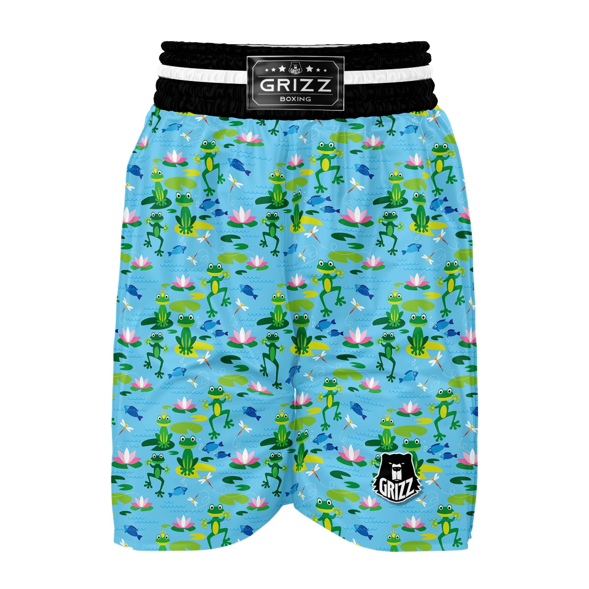 Print Pattern Frog Boxing Shorts-grizzshop