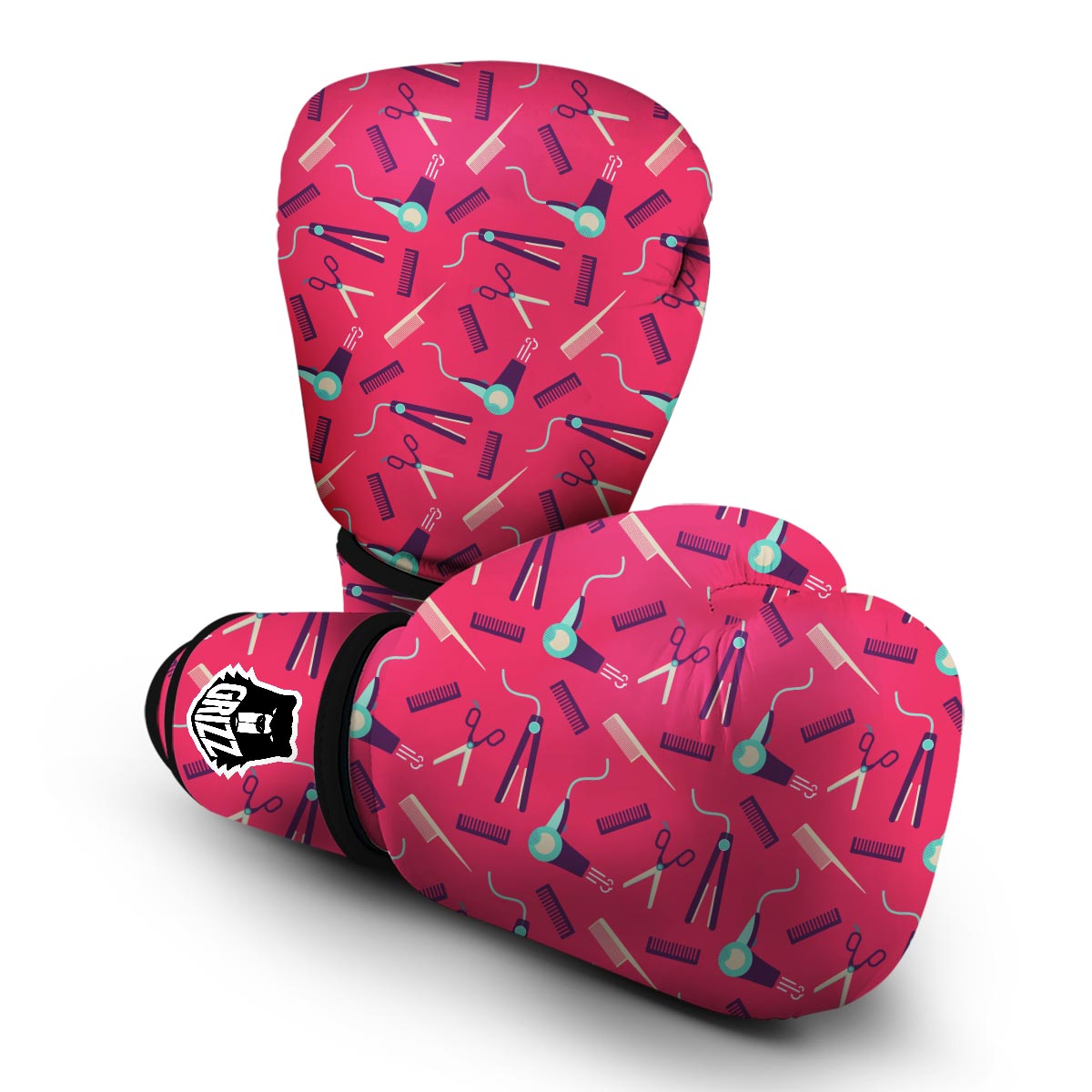 Print Pattern Hair Stylist Boxing Gloves-grizzshop