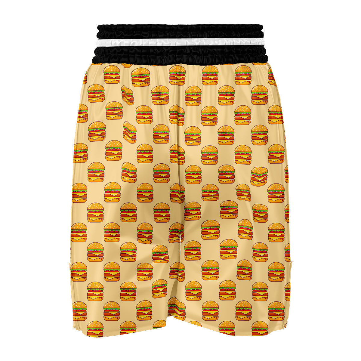 Print Pattern Hamburger Boxing Shorts-grizzshop