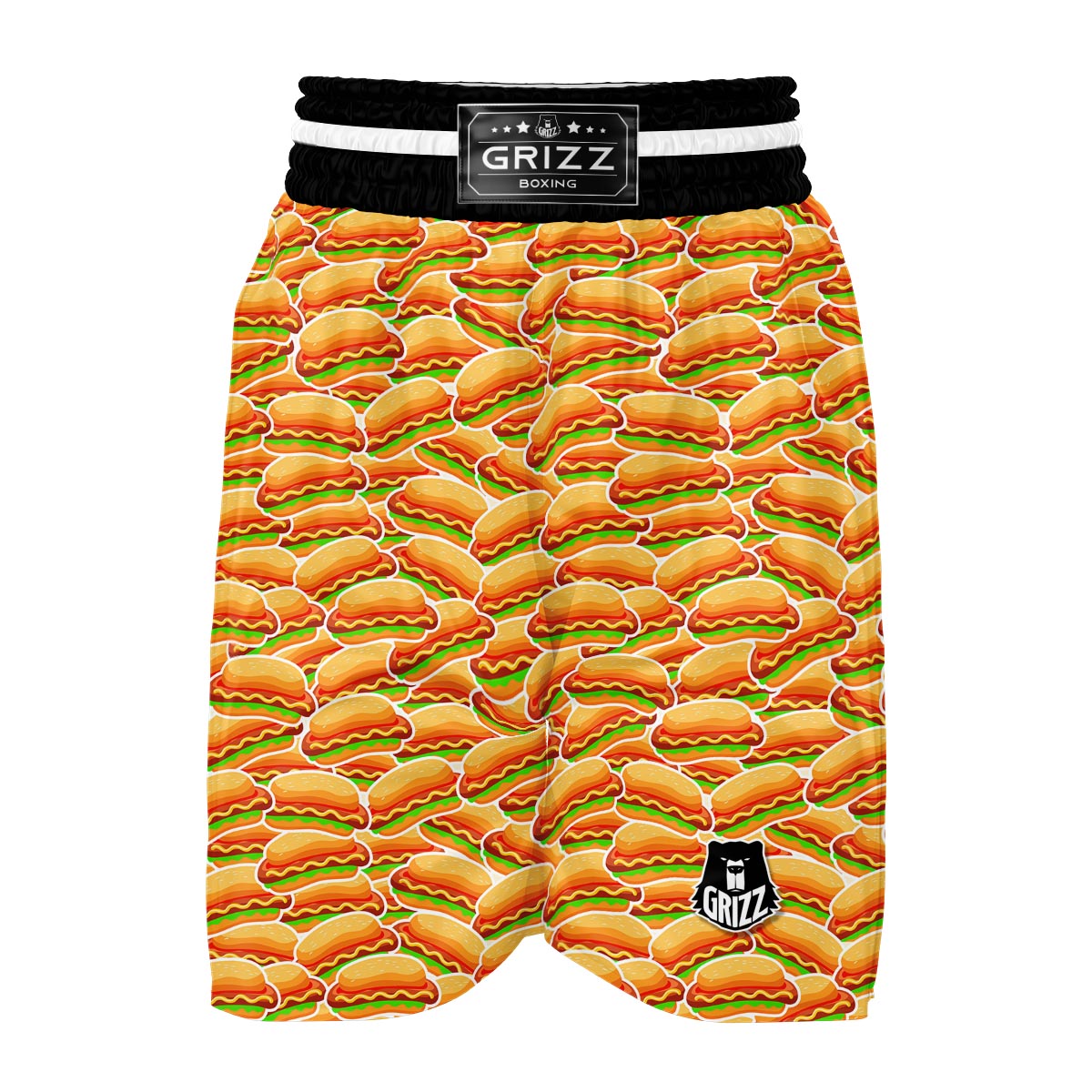 Print Pattern Hot Dog Boxing Shorts-grizzshop
