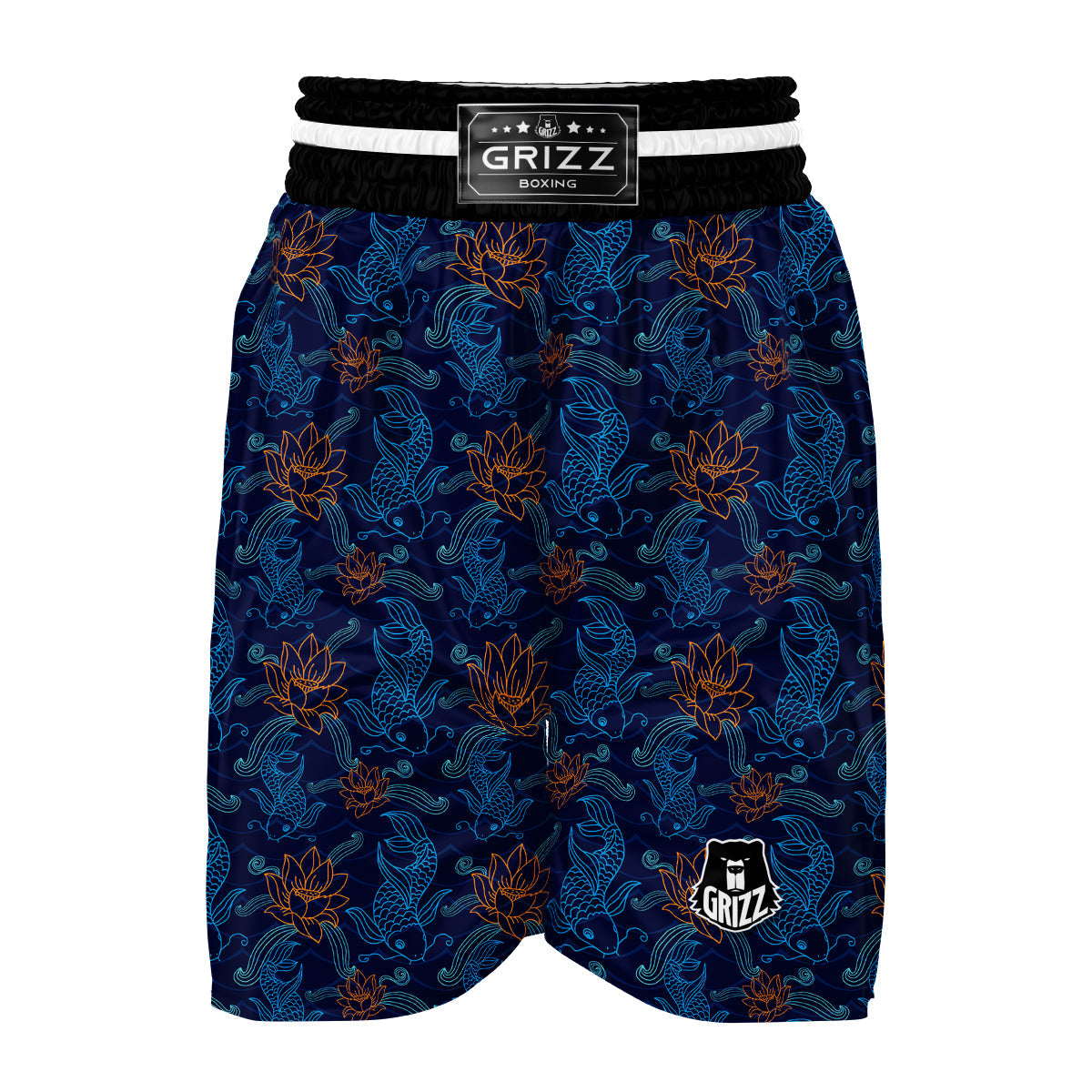 Print Pattern Koi Fish Boxing Shorts-grizzshop