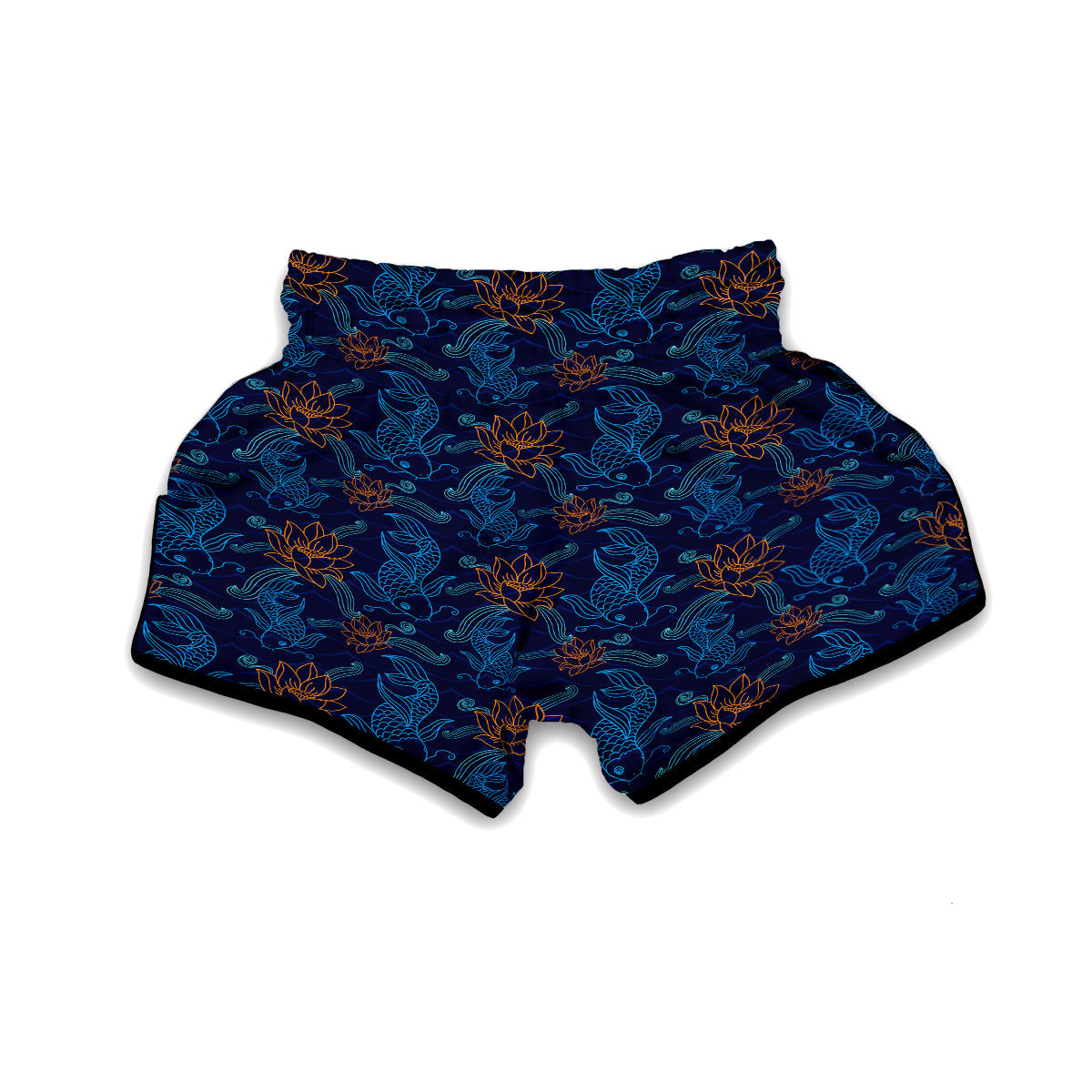 Print Pattern Koi Fish Muay Thai Boxing Shorts-grizzshop