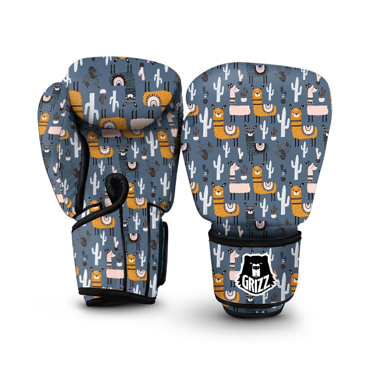 Print Pattern Llama Cactus Boxing Gloves-grizzshop